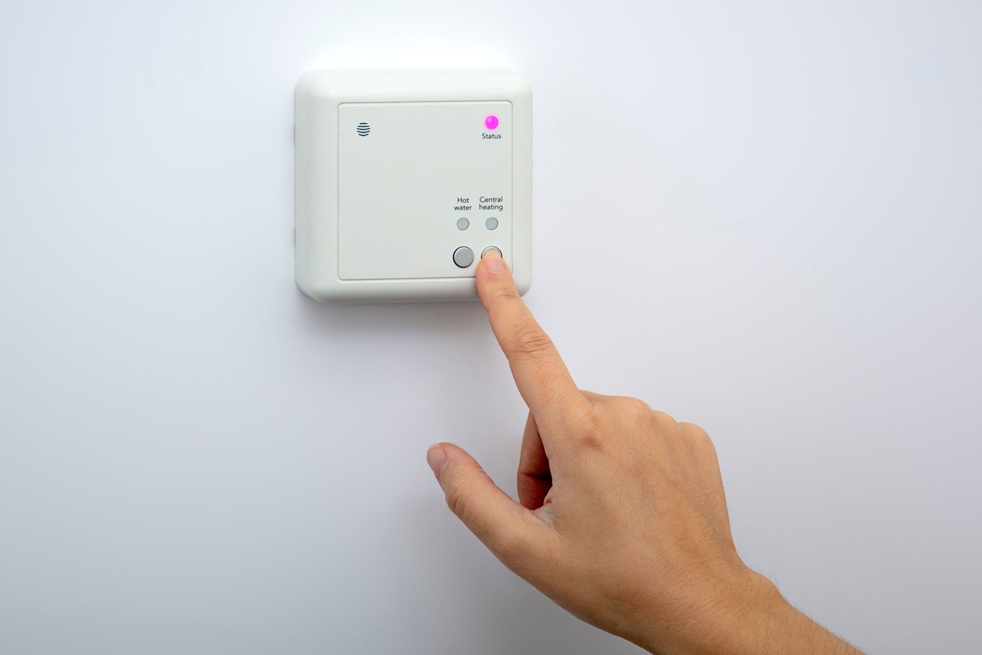 Hold the Hive receiver central heating button for pairing